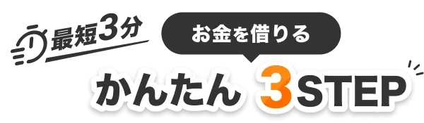 最短3分 お金を借りるかんたん3STEP